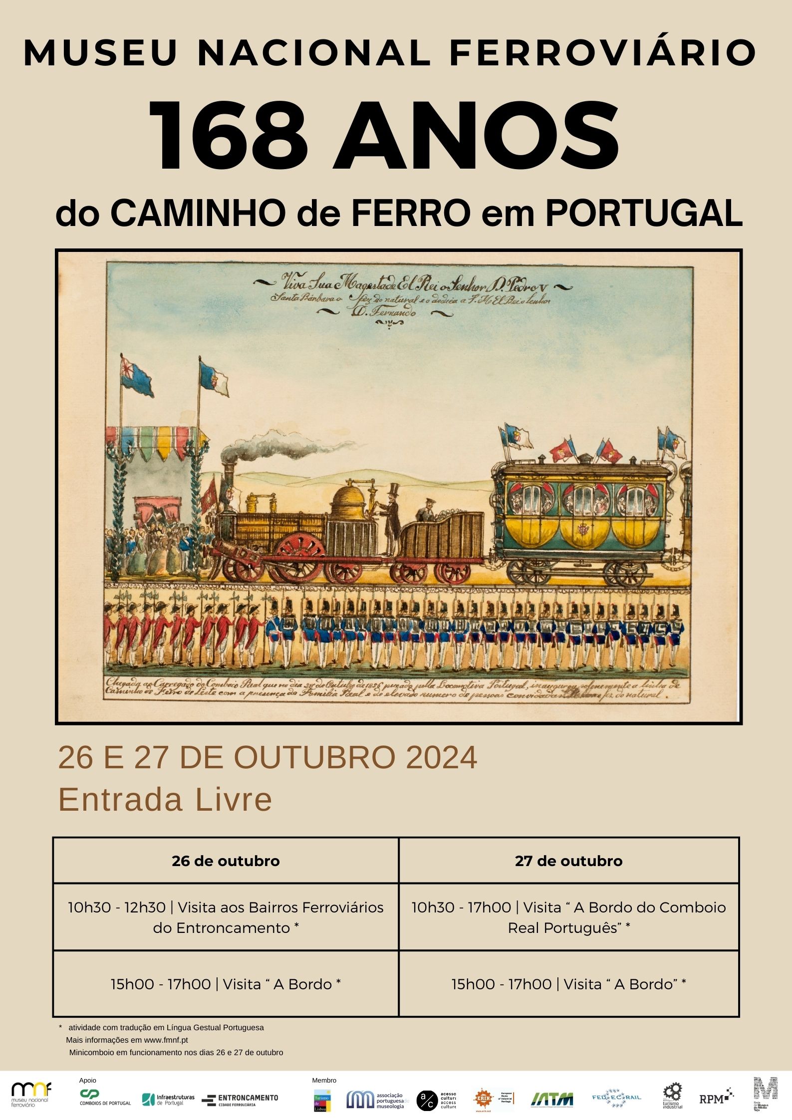 Cartaz aniversário do caminho de ferro